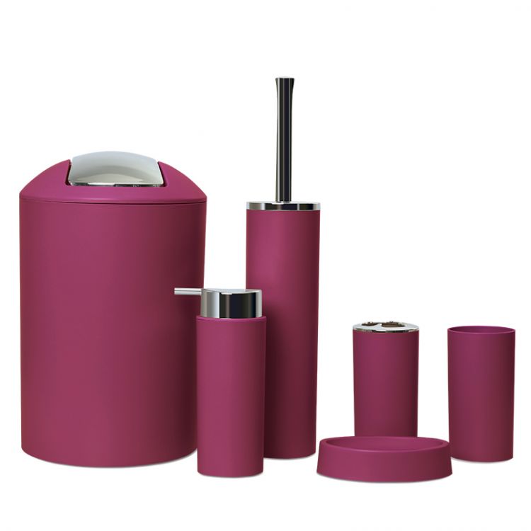 აბაზანის აქსესუარების კომპლექტი 6-ლი 3315 ბორდოსფერი სურათი