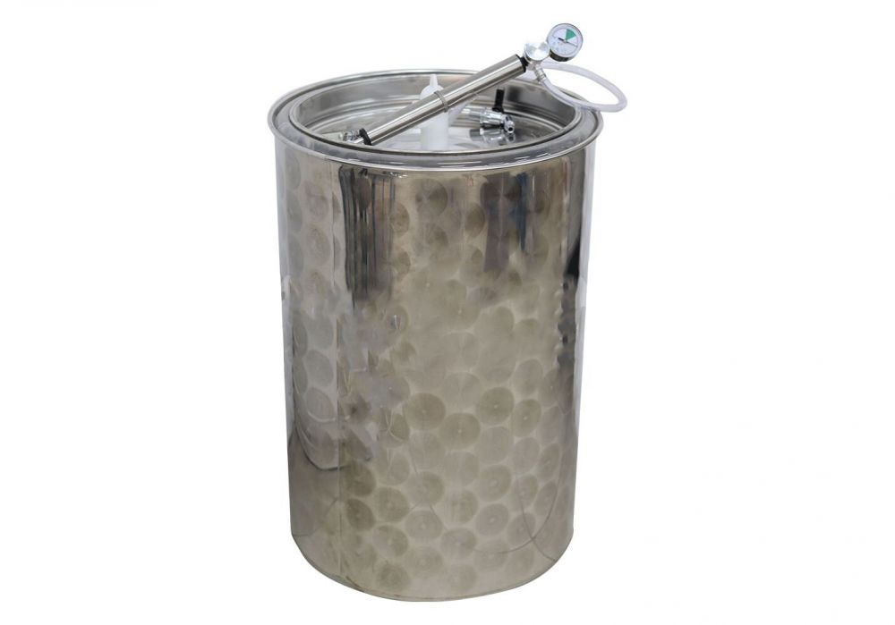 უჟანგავი ფოლადის კასრი 100ლ პნევმატური ხუფით სურათი