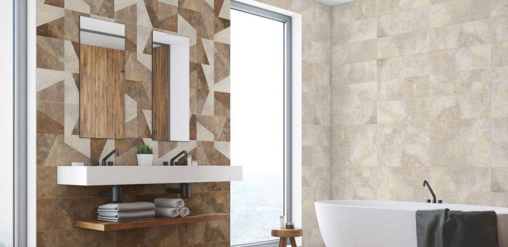 კედლის ფილა DECORADO GEO BEIGE 25x75 დეკორი სურათი