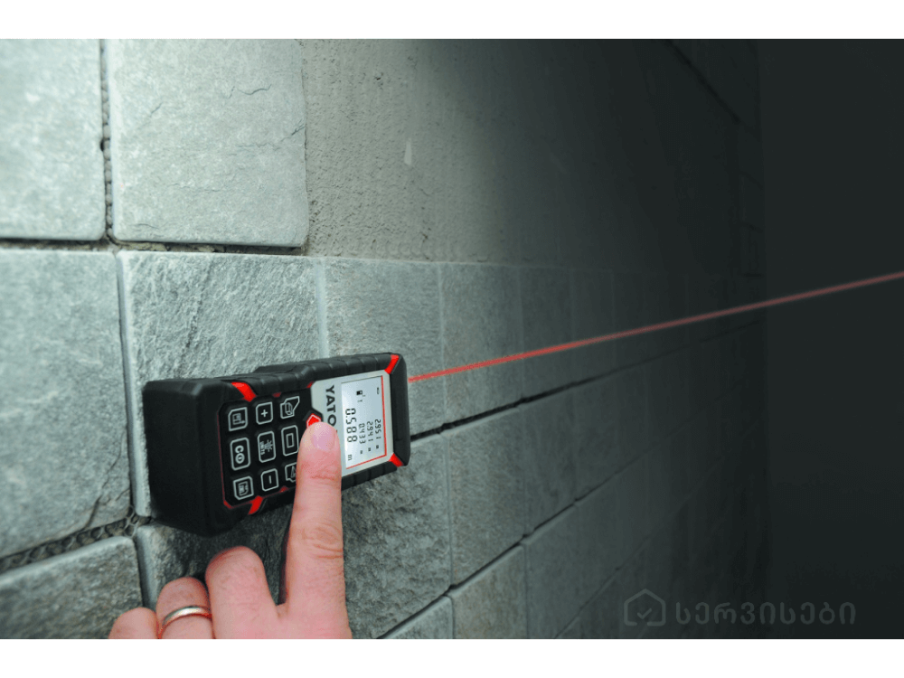 ლაზერული საზომი YATO YT-73125 • 40 მ დიაპაზონი • 2 მმ სიზუსტე • 20 საზომის მეხსიერება • 4 ხაზიანი LED დისპლეით სურათი