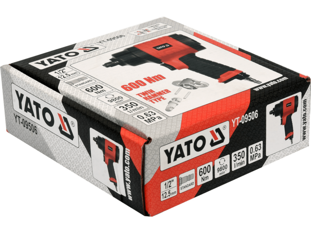 ქანჩის პნევმატური მოსახსნელი YATO YT-09506 • 600Nm ბრუნვით • 9800 ბრ/წთ სიჩქარით • მაღალი წარმადობით სურათი