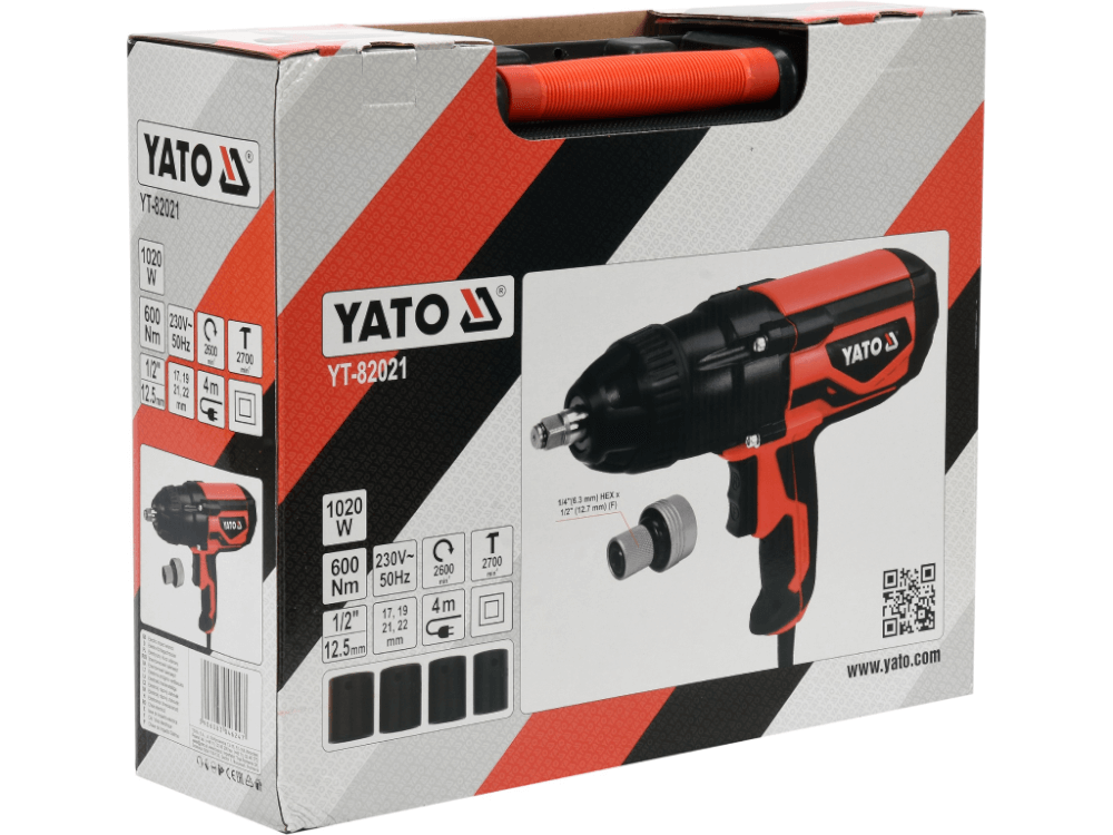 ქანჩის მოსახსნელი YATO YT-82021 • 600Nm ბრუნვით • მაღალი სიმძლავრით • ჩემოდნით სურათი