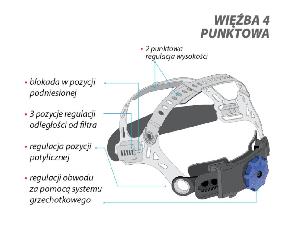შემდუღებლის ჩაფხუტი YATO YT-73921 • ავტომატური • UV/IR დაცვით • 4 სენსორით სურათი