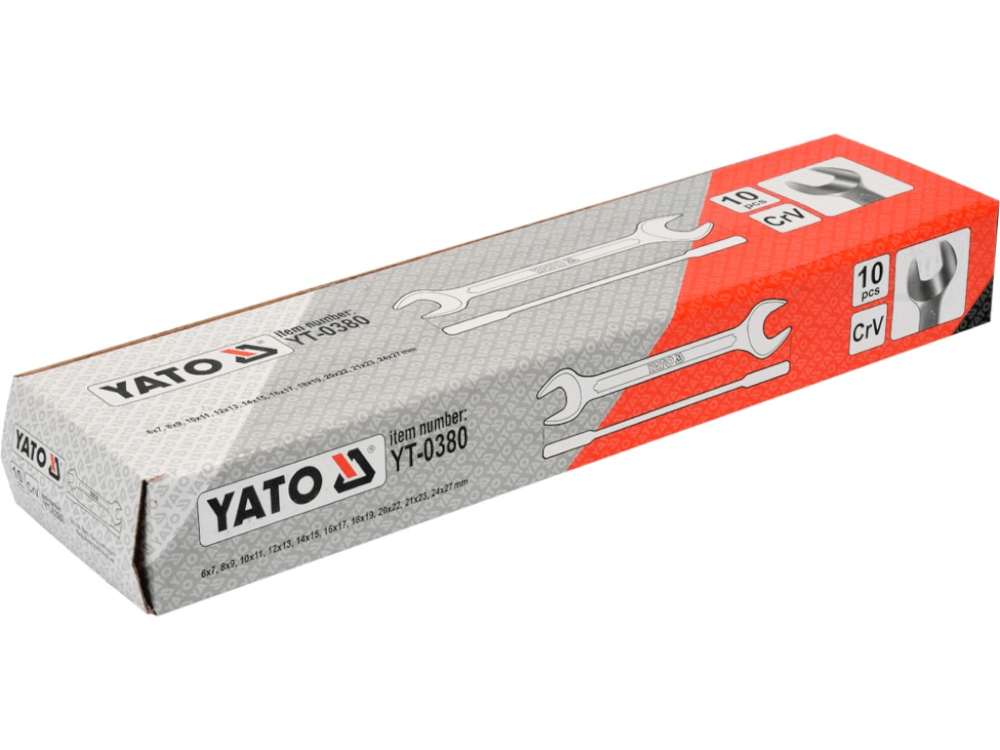 ქანჩის გასაღების ნაკრები YATO YT-0380 • 10-ცალიანი • ორმხრივი გამძლე კომპლექტი სურათი