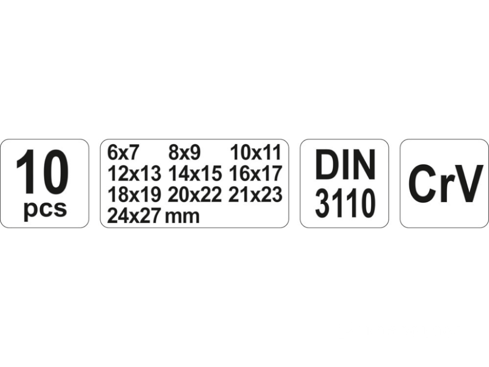 ქანჩის გასაღების ნაკრები YATO YT-0380 • 10-ცალიანი • ორმხრივი გამძლე კომპლექტი სურათი