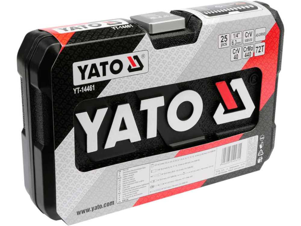 ქანჩის გასაღების ნაკრები YATO YT-14461 • 25-ცალიანი კომპლექტი • კომპაქტური და პრაქტიკული გამოსაყენებლად სურათი