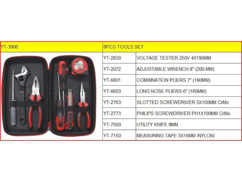 ხელსაწყოების ნაკრები YT-3906