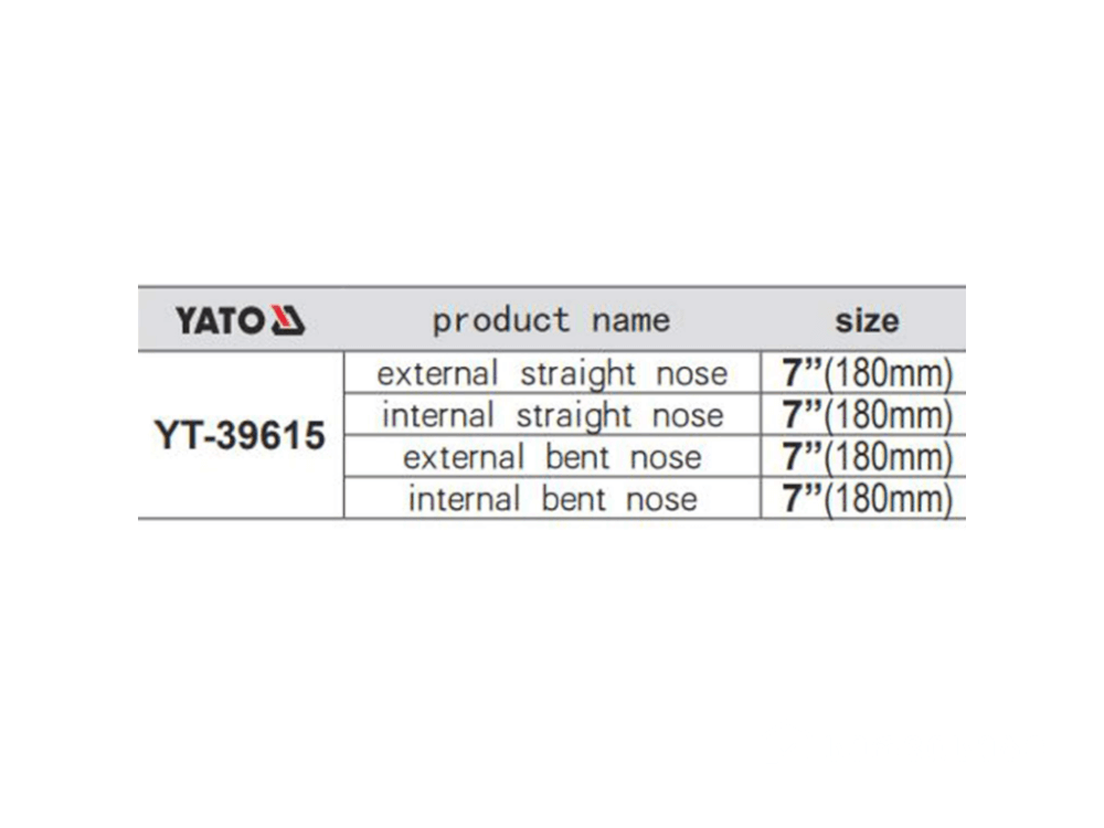 ბრტყელტუჩას ნაკრები YATO YT-39615 • 4-ცალიანი • გამძლე და პრაქტიკული ხელსაწყოები სურათი