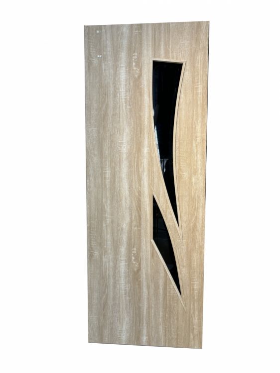 კარის კომპლექტი SD-08 220*80 OAK SONOMA PVC შავი მინით (10) სურათი
