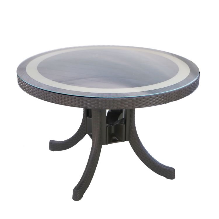 პლასტმასის მაგიდა მოწნული ორნამენტით თეთრი HOLIDAY 120Q ჰმ-425კ სურათი