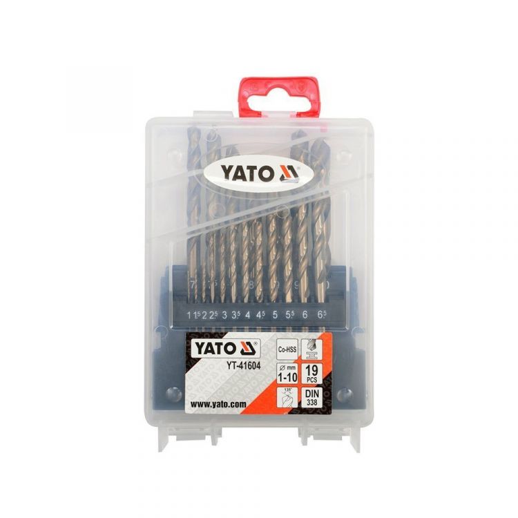კობალტის ბურღის პირების ნაკრები YATO YT-41604, 19 ცალი, HSS-Co ფოლადი, პროფესიონალური სიზუსტე და გამძლეობა ყველაზე მტკიცე ლითონებისთვის სურათი