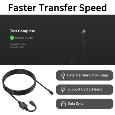 5m Oculus Link Cable for Oculus Quest 2 and Quest 3 with Cha სურათი