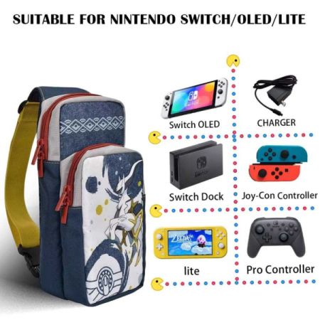 Nintendo Switch-ის მხარზე გადასაკიდი ჩანთა (Shoulder Bag) – პორტაბელური და მრავალფუნქციური სურათი