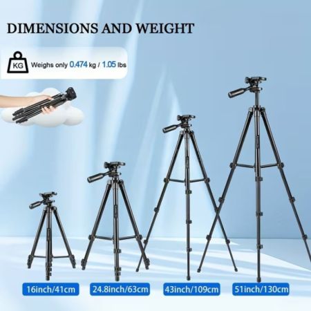 51-inch Adjustable Camera Tripod შტატივი სურათი