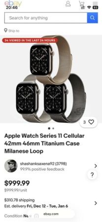 გაუხსნელი ყუთით- Apple Watch-11 46MM--/Apple სურათი