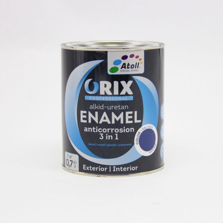 ემალი ლურჯი ანტიკოროზიული Color ORIX RAL 5010 0,8 კგ სურათი