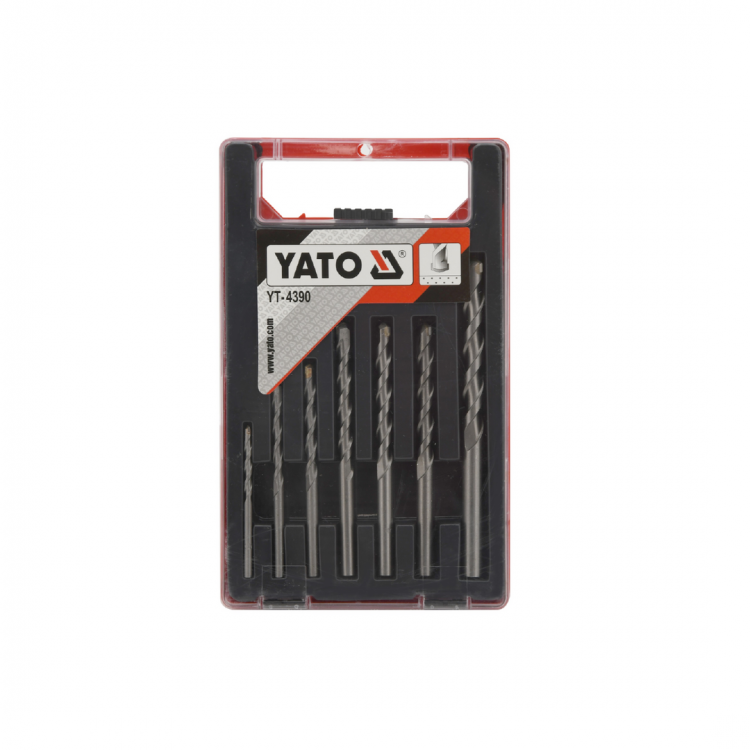 ბურღის პირების ნაკრები YATO YT-4390, 7 ცალი – უნივერსალური და გამძლე კომპლექტი ქვის ბურღვისთვის სურათი