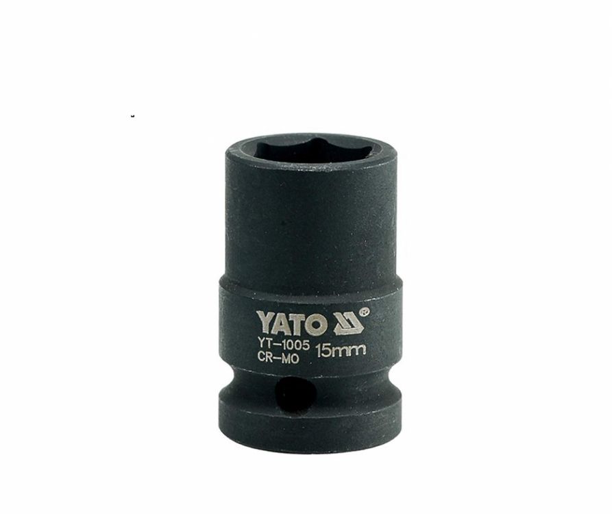 თავაკი ქანჩის მოსახსნელი YATO YT-1005, 1/2" 15 მმ (შავი) – მძლავრი და ზუსტი ინსტრუმენტი დაზიანებული ქანჩების უსაფრთხოდ მოსახსნელად სურათი