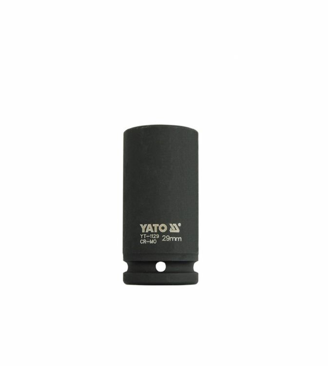 თავაკი YATO YT-1129 29 მმ, 3/4" მაღალი შავი CrMo – პროფესიონალური ღრმა თავაკი მჭიდროდ დაჭერილი ქანჩებისთვის სურათი