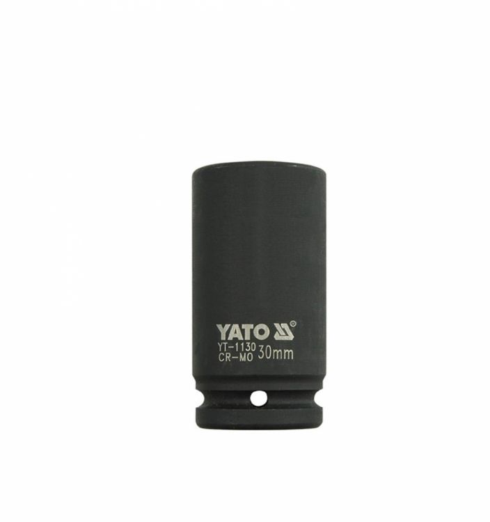თავაკი YATO YT-1130 30 მმ, 3/4" მაღალი შავი CrMo – პროფესიონალური ღრმა თავაკი მჭიდროდ დაჭერილი ქანჩებისთვის სურათი