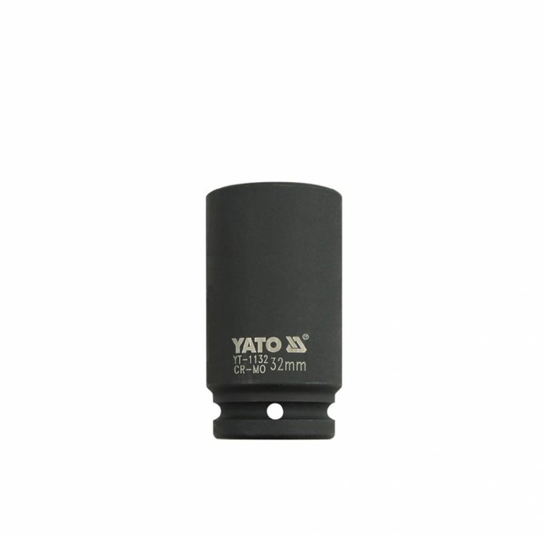თავაკი YATO YT-1132 32 მმ, 3/4" მაღალი შავი CrMo – პროფესიონალური ღრმა თავაკი მჭიდროდ დაჭერილი ქანჩებისთვის სურათი