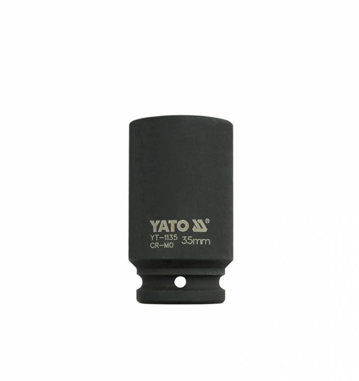 თავაკი YATO YT-1135 35 მმ, 3/4" მაღალი შავი CrMo – პროფესიონალური ღრმა თავაკი მჭიდროდ დაჭერილი ქანჩებისთვის სურათი