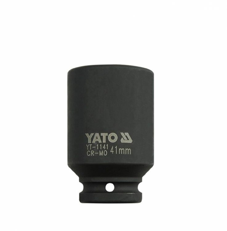 თავაკი YATO YT-1141 41 მმ, 3/4" მაღალი შავი CrMo – პროფესიონალური ღრმა თავაკი მჭიდროდ დაჭერილი ქანჩებისთვის სურათი