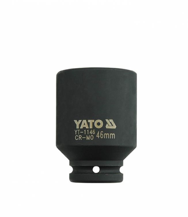 თავაკი YATO YT-1146 46 მმ, 3/4" მაღალი შავი CrMo – პროფესიონალური ღრმა თავაკი მძიმე ქანჩების მოსახსნელად სურათი