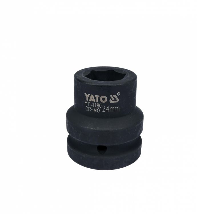 თავაკი YATO YT-1180 24 მმ, 1" შავი CrMo – გამძლე თავაკი მძიმე დატვირთვის ქანჩებისთვის სურათი