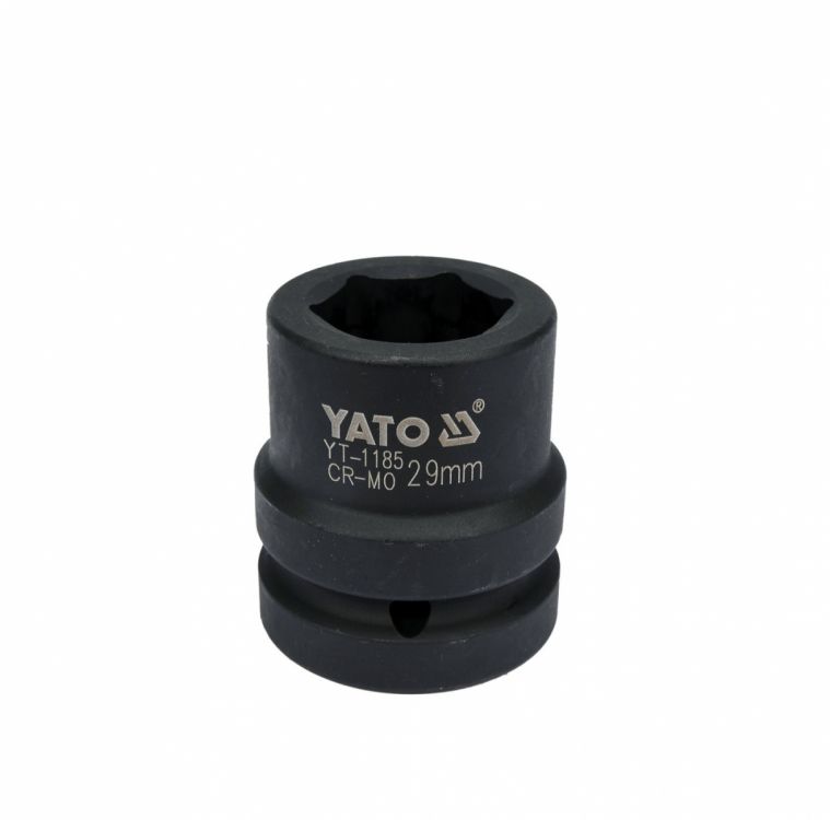 თავაკი YATO YT-1185 29 მმ, 1" შავი CrMo – გამძლე თავაკი მჭიდროდ დაჭერილი ქანჩებისთვის მძიმე სამუშაოებში სურათი