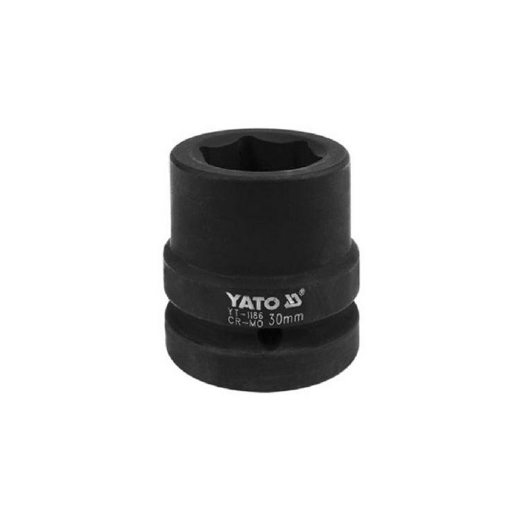 თავაკი YATO YT-1186 30 მმ, 1" შავი CrMo – გამძლე და პროფესიონალური თავაკი მძიმე ქანჩებისთვის სურათი