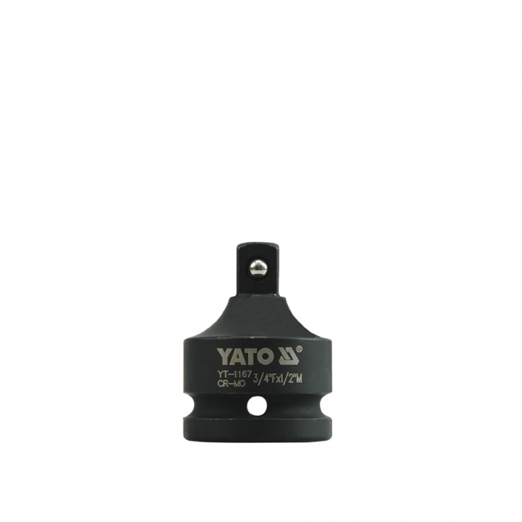 YATO YT-1167 გადამყვანი 3/4" x 1/2" – CrMo მტკიცე და კომპაქტური გადამყვანი სხვადასხვა ზომის ინსტრუმენტებისთვის სურათი