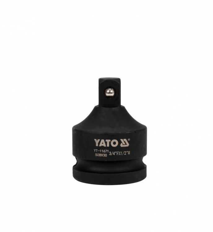 YATO YT-11671 გადამყვანი შავი 3/4" (F) x 1/2" (M) – CrMo გამძლე და სანდო გადამყვანი ინსტრუმენტებისთვის სურათი