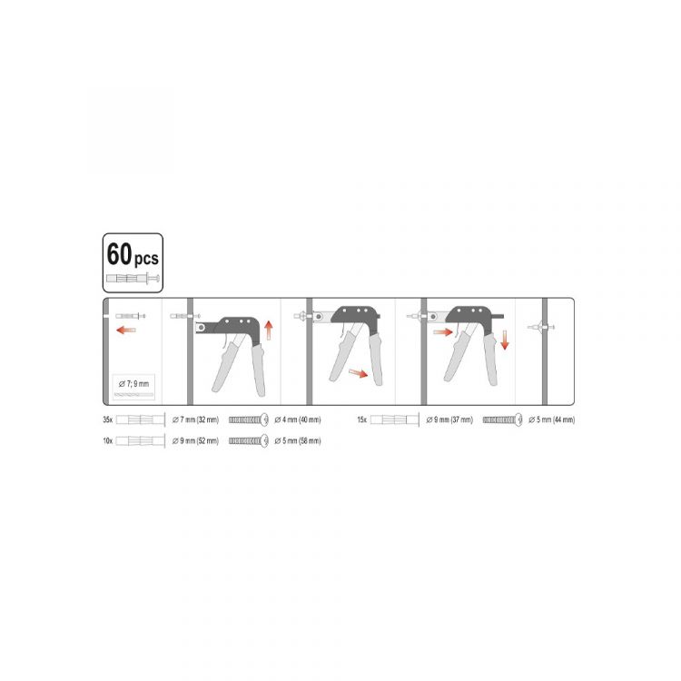 უნივერსალური ბრტყელტუჩების ნაკრები YATO YT-51451 (60 ცალი) – პროფესიონალური კომპლექტი მრავალფეროვანი ტექნიკური სამუშაოებისთვის სურათი