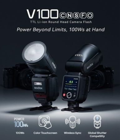 GODOX V100 C ფლეშ განათება ქენონის კამერებისთვის სურათი