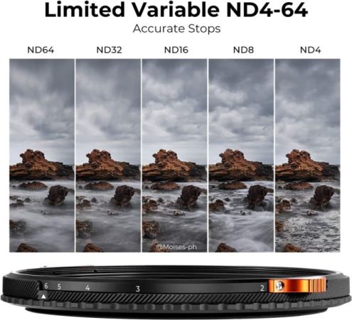 K&F ND Filter 77mm ND4-64 Variable & CPL ND ფილტრი სურათი