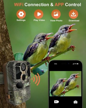 KJK Trail Camera WIFI 8K 84MP + 64GB SD - ვიდეო ხაფანგი. სურათი