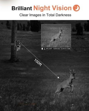 KJK Trail Camera WIFI 8K 84MP + 64GB SD - ვიდეო ხაფანგი. სურათი