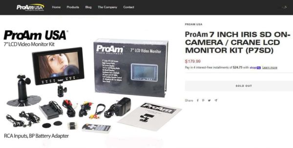 ProAm USA  (P7SD) On-Camera 7 DSLR LCD Video Monitor Camera სურათი