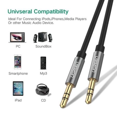 აუდიო კაბელი UGREEN AV119 (10734), 3.5mm Male to 3.5mm Male სურათი