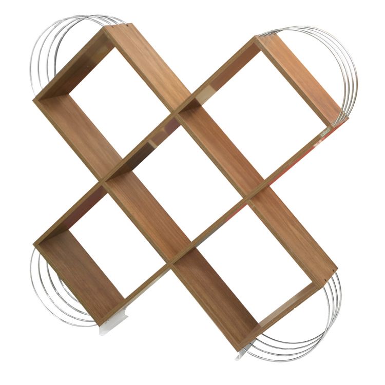 თარო მისაღები ოთახის Case Bookcase (Walnut-Chromium) RF170401 (120*25*120) სურათი