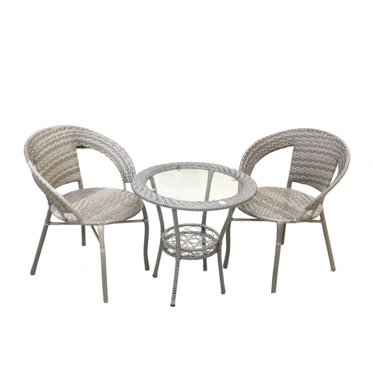 მაგიდა ორი სკამით ნაცრისფერი პე-001გ სურათი