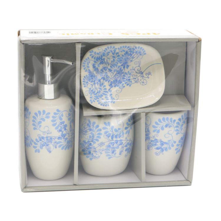 აბაზანის აქსესუარების ნაკრები კერამიკის 4 ც MH-12987 სურათი