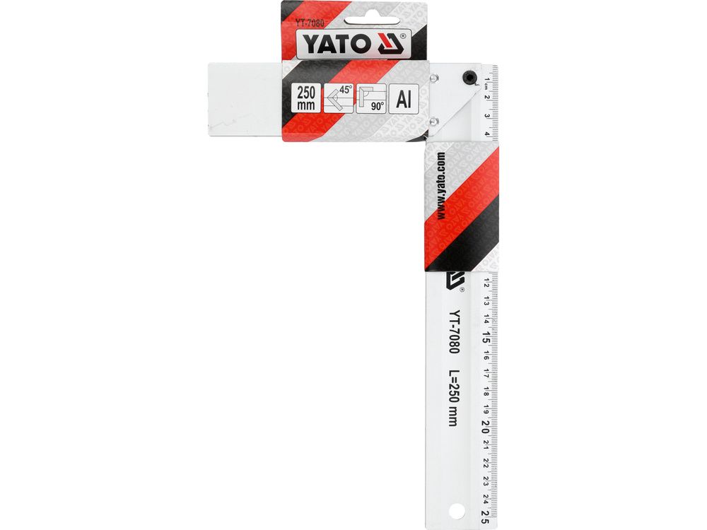 გონიო ალუმინის YATO YT-7080 – 250 მმ უჟანგავი ალუმინის უნივერსალური კუთხის საზომი ხელსაწყო სურათი