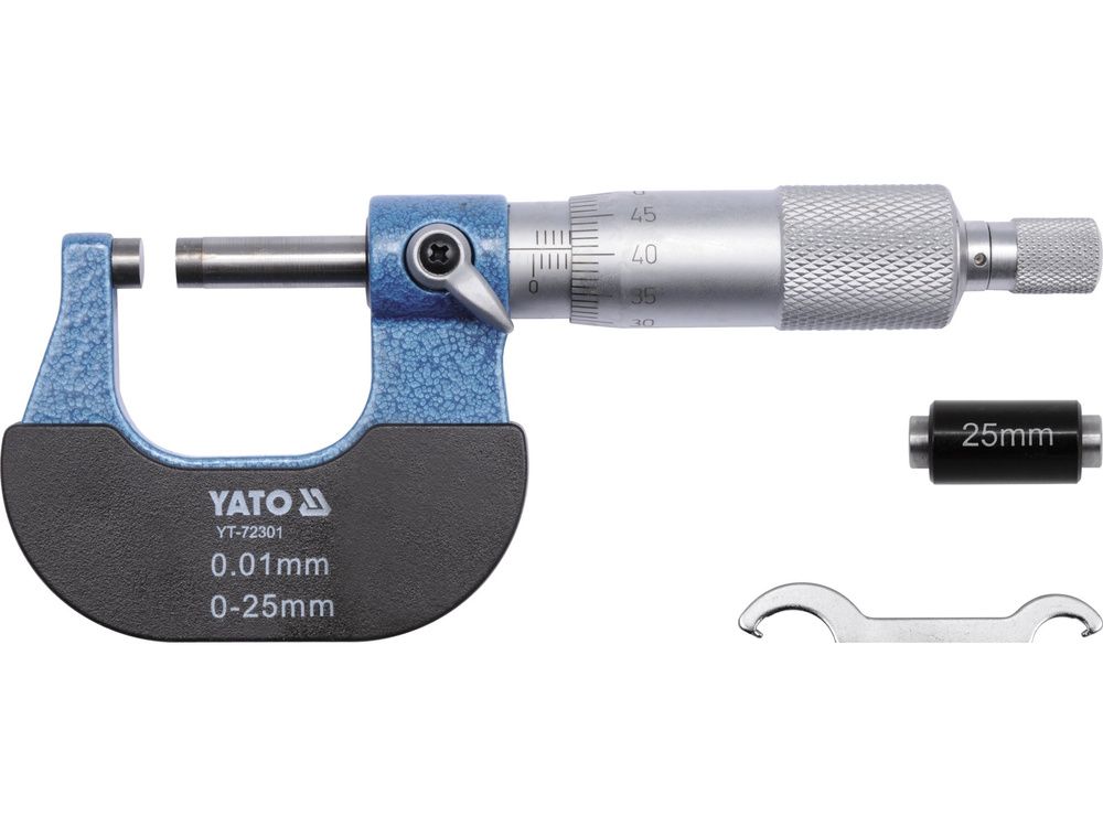 მიკრომეტრი YATO YT-72301 – 25-50 მმ მაღალი სიზუსტის მიკრომეტრი მეტალის კორპუსით სურათი