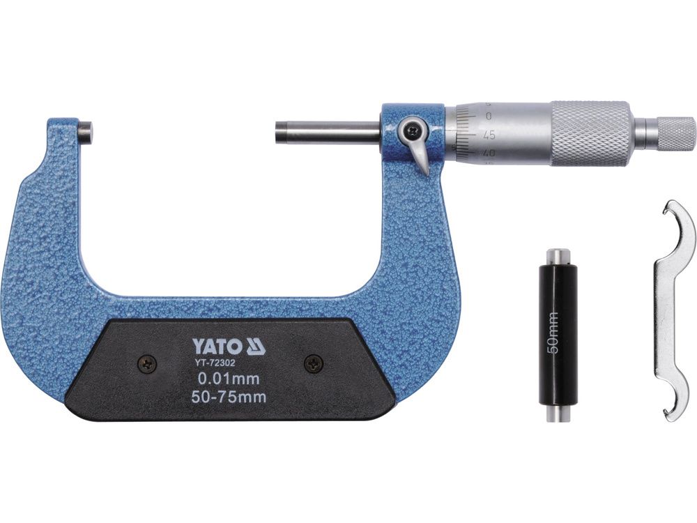 მიკრომეტრი YATO YT-72302 – 50-75 მმ მექანიკური მიკრომეტრი მაღალი სიზუსტისთვის სურათი