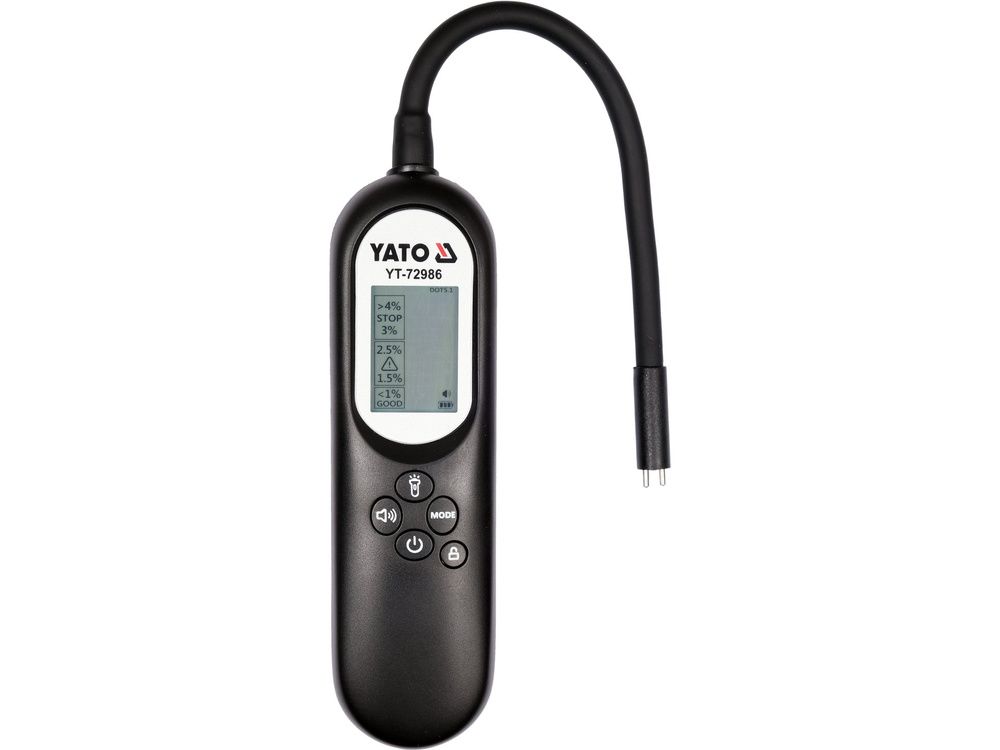 სამუხრუჭე სითხის ტესტერი YATO YT-72986 – სწრაფი და ზუსტი ტესტი მუხრუჭის სითხის მდგომარეობის შესამოწმებლად სურათი