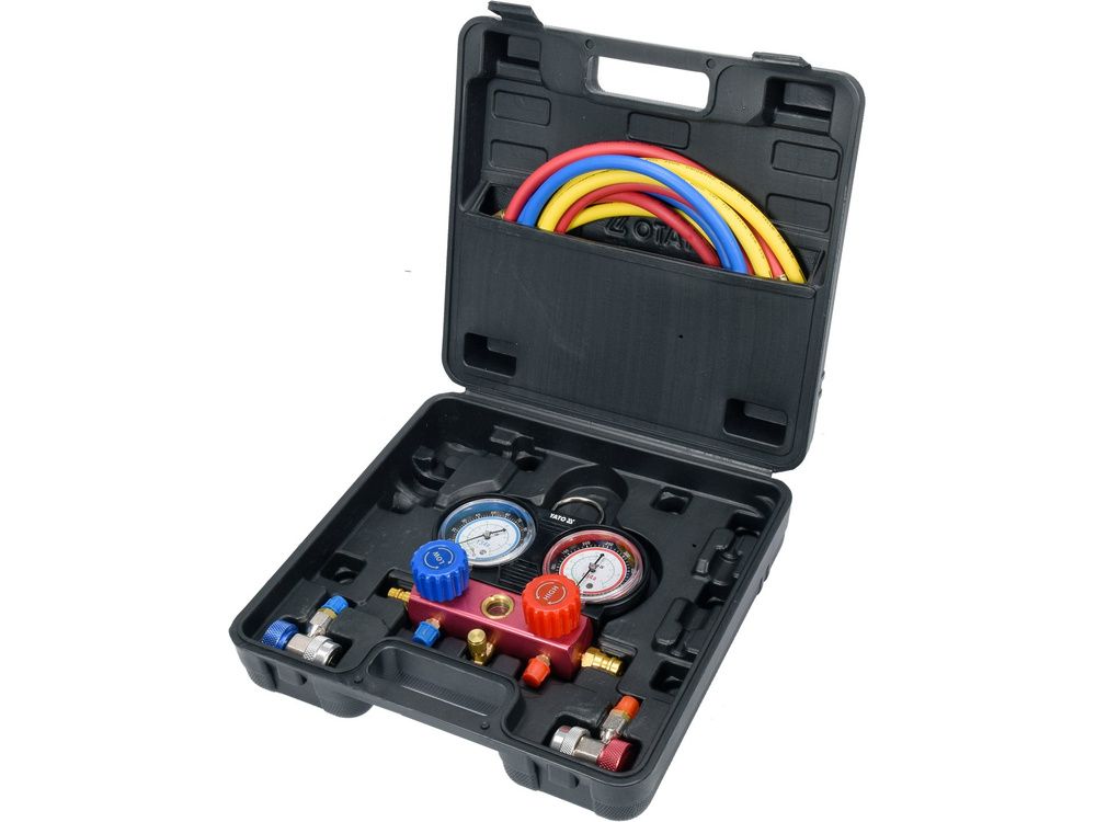 კონდიციონერის შესამოწმებელი YATO YT-72990 – AC სისტემის ტესტერი გაჟონვის სწრაფად და ზუსტად დასადგენად სურათი