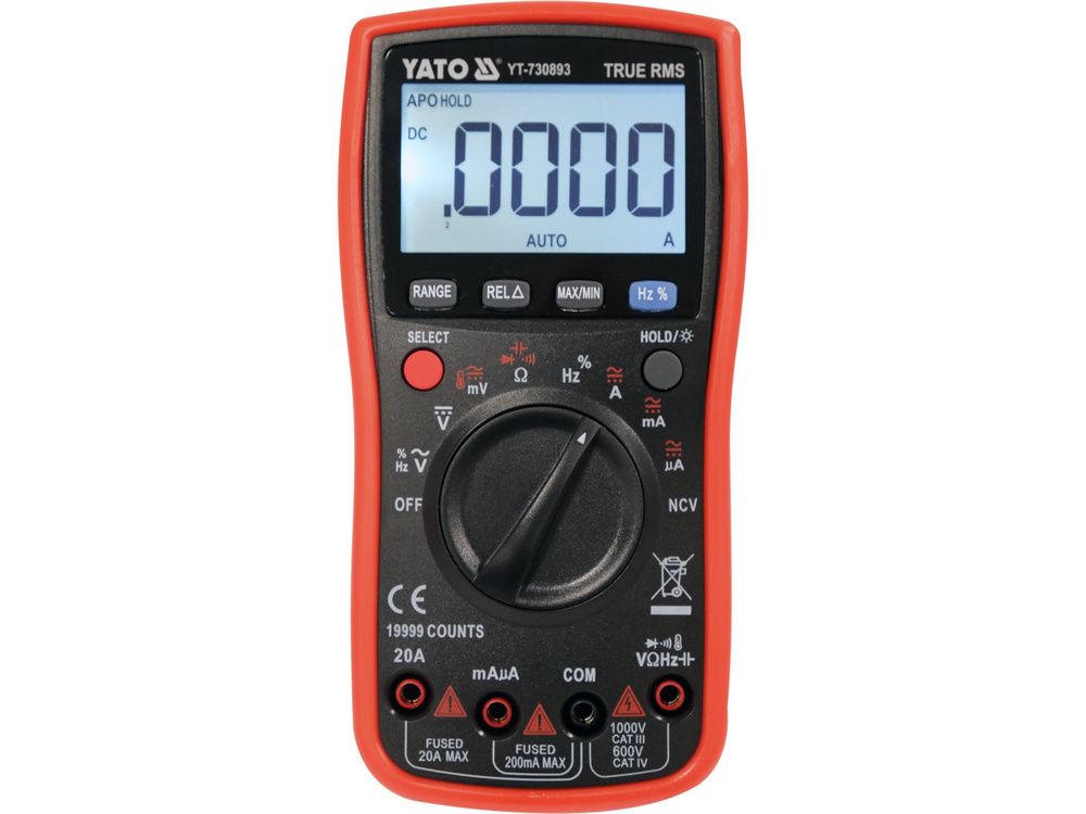 ტესტერი YATO YT-730893 – True RMS ციფრული მულტიმეტრი LCD ეკრანით და 19999 ერთეულამდე ჩვენებით სურათი