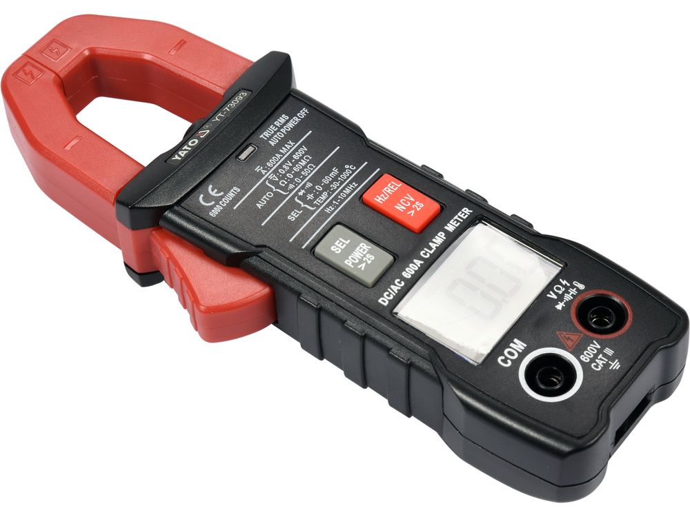 დენის ტესტერი YATO YT-73093 – საკემწვდი ტესტერი 600A-მდე დენისა და ძაბვის ზუსტი გაზომვისთვის სურათი